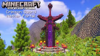 Minecraft  How to Build a Crimson Sword Nether Portal CHECK PINNED [upl. by Eilrahc]