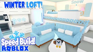 TINY HOME WINTER LOFT Aesthetic ❄️ SPEED BUILD ADOPT ME Roblox House Home [upl. by Nnairrehs]