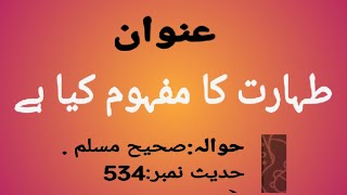 taharat ka mafhoom in urdu طہارت کا مفہوم کیا ہے [upl. by Cynthea769]