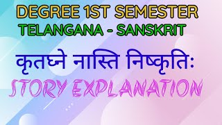 ts degree 1st semester SANSKRIT lessons degree 1st sem SANSKRIT quotkruthagnenastinishkruthihiquot lesson [upl. by Ynohtnaleahcim]