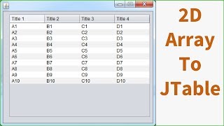 Java  How To Populate A JTable From A Multidimensional Array In Java NetBeans  with source code [upl. by Roseann]