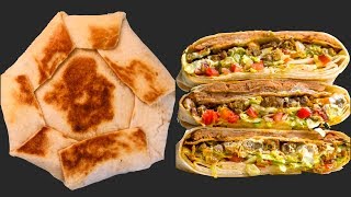 Homemade Taco Crunchwrap Supreme Vegetarian Video Recipe  Bhavnas Kitchen [upl. by Amarillis]