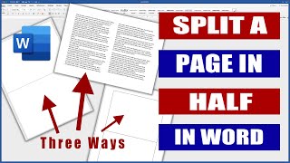 In Word How to split a page in Half  Microsoft Word Tutorials [upl. by Eiramnna]