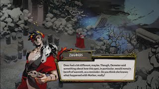 Zagreus and his father discuss Demeter lifting winter except for where they fight  Hades [upl. by Nolasba767]