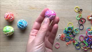 How to Make a Rainbow Loom Bands Bouncy Ball With Captions [upl. by Kaye]