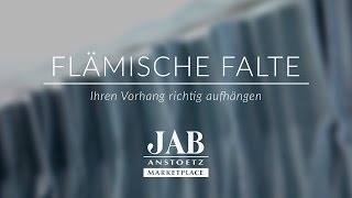 Vorhang mit flämischen Faltenband richtig aufhängen I JAB ANSTOETZ Onlineshop [upl. by Mailliwnhoj348]