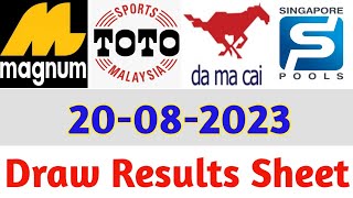 20082023 Today 4D Results Magnum Toto KudaDamacai  4d Result Today  Today 4d Result Live [upl. by Fafa]