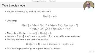 Econometrics for PhD students 8 Censoring and truncation [upl. by Prussian]