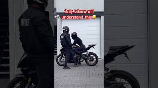 When the kik stand is still on the ground and you put it in gear 😂 bikelife bikergirl fypシ゚viral [upl. by Siekram]