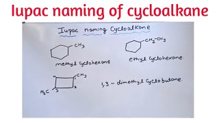 Iupac nomenclature of cycloalkane [upl. by Aerdnael]