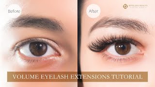 HOW TO DO VOLUME EYELASH EXTENSIONS TUTORIAL BY BEYELIAN [upl. by Anyg]