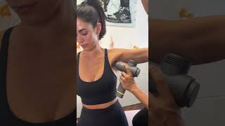 How To Use Massage Gun for Rounded Shoulders Posture Shoulder Pain Hypervolt Theragun [upl. by Sivrahc]