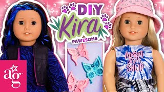 Kira Creates Kitten amp Butterfly 🦋 ART  Kira’s PAWesome DIYs  American Girl [upl. by Enitsirt12]