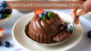 Chocolate Coconut Panna Cotta  No Gelatine Easy Eggless Recipe  Passionate About Baking [upl. by Enwad]