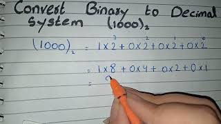 Convert Binary to Decimal System 1000 in Urdu [upl. by Annaeiluj]