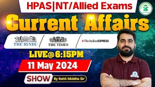 Himachal Daily Current Affairs Quiz amp MCQ  11th May 2024  HPASHASAlliedNT Current Affairs 2024 [upl. by Kee984]