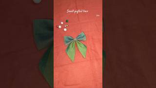 How to make a small pigtail bow at home ❤️ diy handmade creativity hairbow tutorial ytshorts 🥰 [upl. by Nattie668]