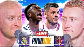 UCL REAL MADRID vs AC MILAN amp LIVERPOOL vs LEVERKUSEN  Pitch Side LIVE [upl. by Duval]