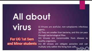 All about Virus for UG 1st Sem and Botany minor students [upl. by Hgielrac]