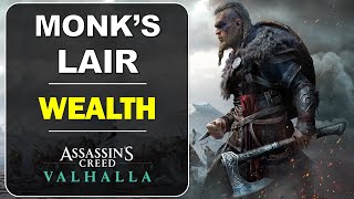 Monks Lair Wealth amp Chest Key Location  Suthsexe  Assassins Creed Valhalla [upl. by Hillier343]