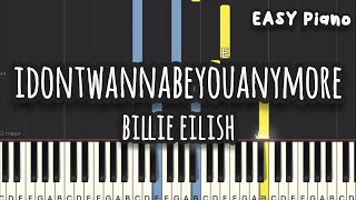 billie eilish  idontwannabeyouanymore Easy Piano Piano Tutorial Sheet [upl. by Oliana]