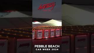 Epic Drone View of Intercity Lines Enclosed Car Carriers at Pebble Beach Car Week 2024 [upl. by Wauters874]