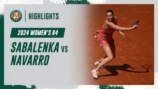 Sabalenka vs Navarro Round 4 Highlights  RolandGarros 2024 [upl. by Vasyuta982]