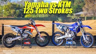 2020 Yamaha YZ125 VS KTM 125SX Two Stroke  Motocross Action Magazine [upl. by Ardeen]