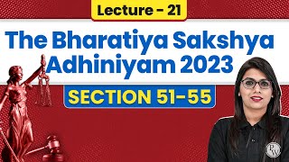 Bhartiya Sakshya Adhiniyam 2023  Lecture21 Section 5155 BSA 2023  Judiciary By PW [upl. by Gilead]