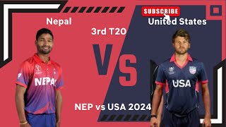 🔥 NEP vs USA 3rd T20 LIVE  Intense Cricket Battle  NEP vs USA 2024 Live Match amp Score Updates [upl. by Stanfill322]