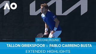 Tallon Griekspoor v Pablo Carreno Busta Extended Highlights 2R  Australian Open 2022 [upl. by Axela]