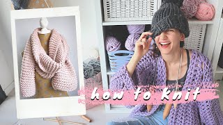 How to Knit a Scarf for Beginners  Learn to Knit in 2020 The Great Start Super Scarf Free Pattern [upl. by Anuala]