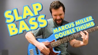 SLAP BASS LESSON Marcus Miller Double Thumb Slap Technique with TAB [upl. by Flor]