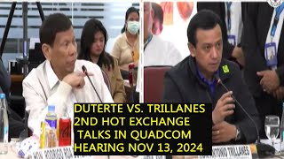 Pres Duterte vs Trillanes Ikalawang Mainit na Palitang ng Maanghang na Salita QUADCOM Nov 13 2024 [upl. by Giffard]