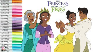 Disney Princess Tiana Prince Naveen and The Queen of Maldonia Coloring Book Pages [upl. by Spiers]