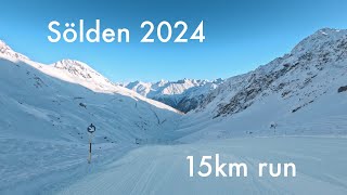 Fast Unedited Longest 15km Ski Run in Sölden Austria [upl. by Galvan429]