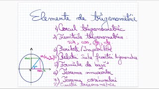 Elemente de Trigonometrie [upl. by Hoem567]