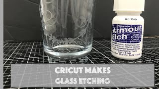 Easy Glass Etching Under 5 Mins using Armour Etch Cream and Cricut Vinyl Stencil  Great Gift Idea [upl. by Acsisnarf]