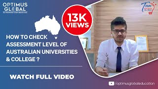 How to Check Assessment Level of Australian Universities and College [upl. by Airotel820]