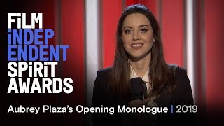 Aubrey Plazas Opening Monologue at the 2019 Film Independent Spirit Awards [upl. by Aidnic]