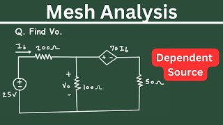 Mesh Analysis with dependent source  mesh analysis electrical engineering [upl. by Okihcim]