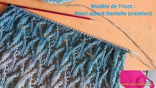 Tuto Tricot Point Ajouré Dentelle pour écharpe  étole  Châle  Modèle de tricot Point Ajouré [upl. by Cloutman]