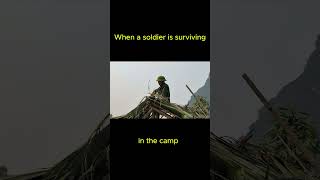 When a soldier is surviving in the camp survival build shelter farming [upl. by Crane]