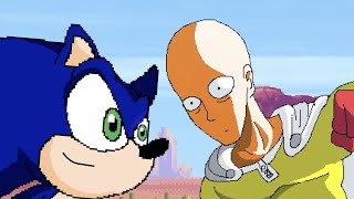 Saitama vs Sonic Sonic The Hedgehog vs One Punch Man Animation [upl. by Garvin]