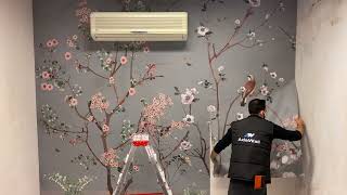 HOW TO APPLY MURAL WALLPAPER [upl. by Aelc]