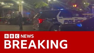 Alabama mass shooting leaves at least four dead and dozens injured  BBC News [upl. by Tillford]