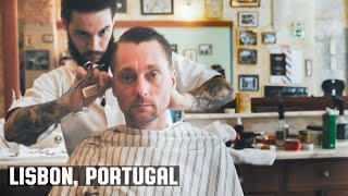 💈 Classic Haircut Experience at Figaros Barbershop  Lisbon Portugal [upl. by Anilek]