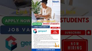 Genpact is hiring degree students genpact jobs workfromhome [upl. by Maller]