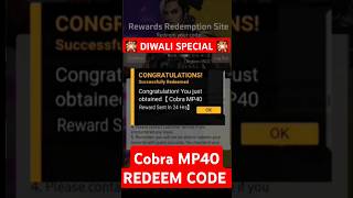 Diwali Special Redeem Code Today  Free Fire Redeem Code Today  Evo Cobra Mp40 Redeem Code FF [upl. by Renita201]