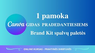 Kaip kurti su Canva  BRAND KIT spalvų paletės  Canva gidas pradedantiesiems  Canva pamokos 11 [upl. by Carmon123]